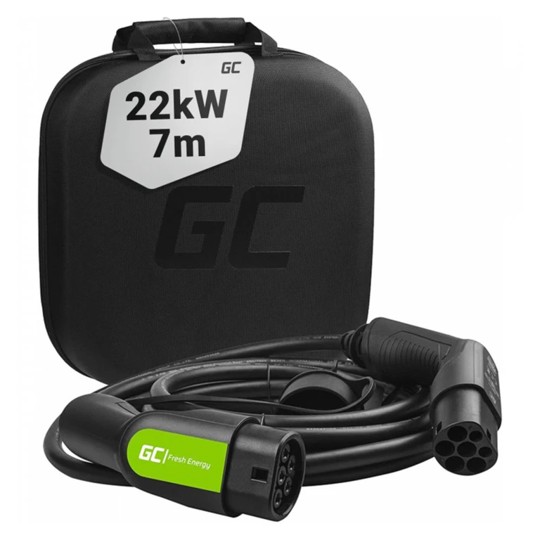 Green Cell Auto Laadkabel Type 2 22kW - 7 meter - Zwart