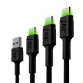 Green Cell USB-kabel USB-A naar USB-C 200 cm - set van 3
