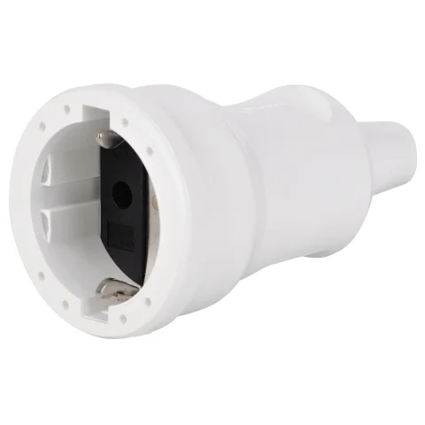 Scanpart contrasteker met randaarde 10/16A PVC wit - 2480500018