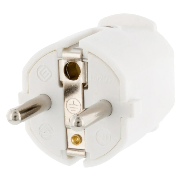 Scanpart Stekker Recht Wit Randaarde 10/16A 250V PVC
