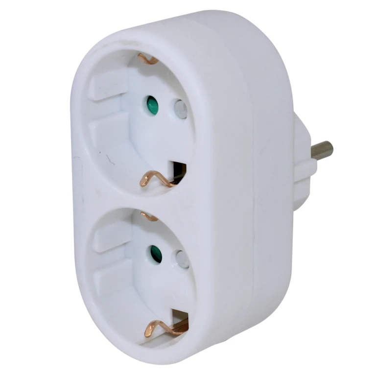 Scanpart Verloopstekker Wit 2x Randaarde 3500W 1 stuk