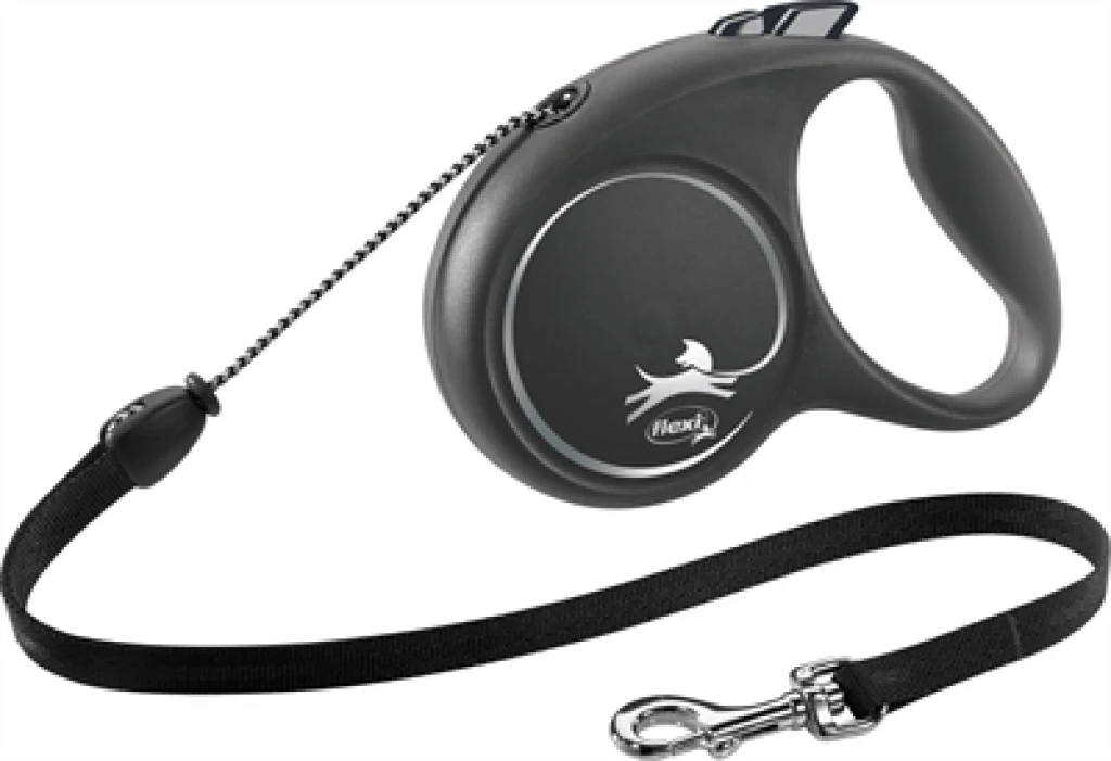 Flexi Rollijn Black Design Cord Zwart - 5 meter - voor honden tot 20 kg