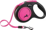 Flexi New Classic Neon Tape Rollijn Zwart/Roze - 5m - 1 stuk