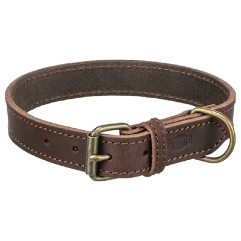 Trixie Hondenhalsband Rustic Vetleer Donkerbruin - 1 stuk