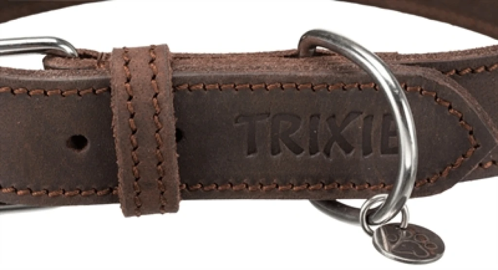 Trixie Hondenhalsband Rustic Vetleer Donkerbruin - 1 stuk