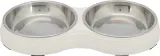 TRIXIE Dubbele Voerbak voor Kat - RVS & Melamine Wit - 1 stuk