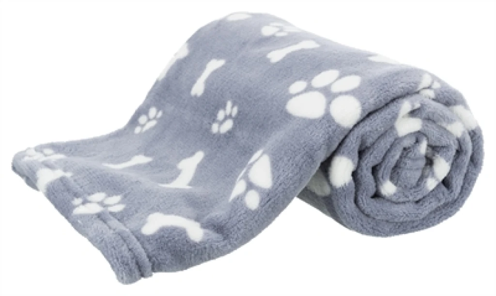 Trixie Hondendeken Kenny Fleece Blauw met Pootjes - 100x75 cm - 1 stuk