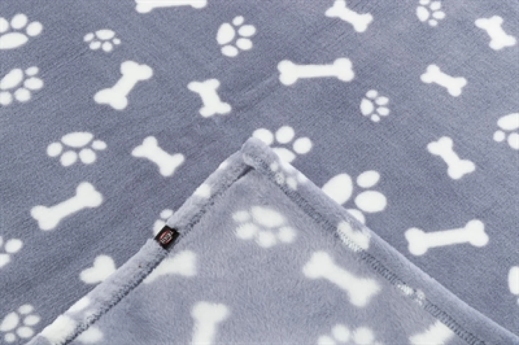 Trixie Hondendeken Kenny Fleece Blauw met Pootjes - 100x75 cm - 1 stuk