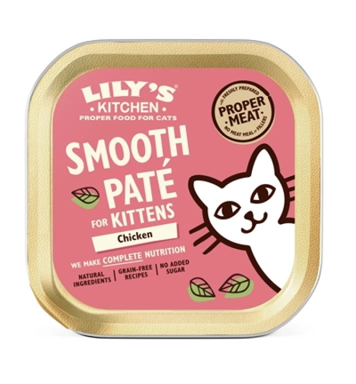Lily's Kitchen Kat Natvoer Kitten Smooth Paté Kip - 19 stuks