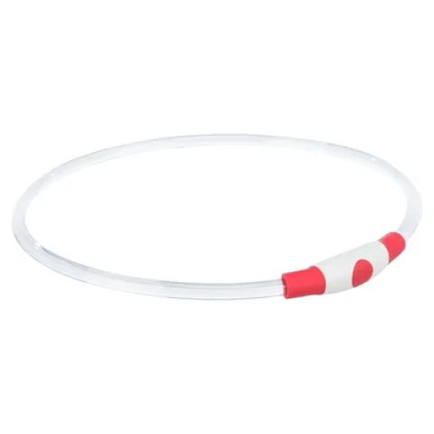 TRIXIE LICHTGEVENDE HALSBAND USB FLASH LIGHT OPLAADBAAR TPU ROOD