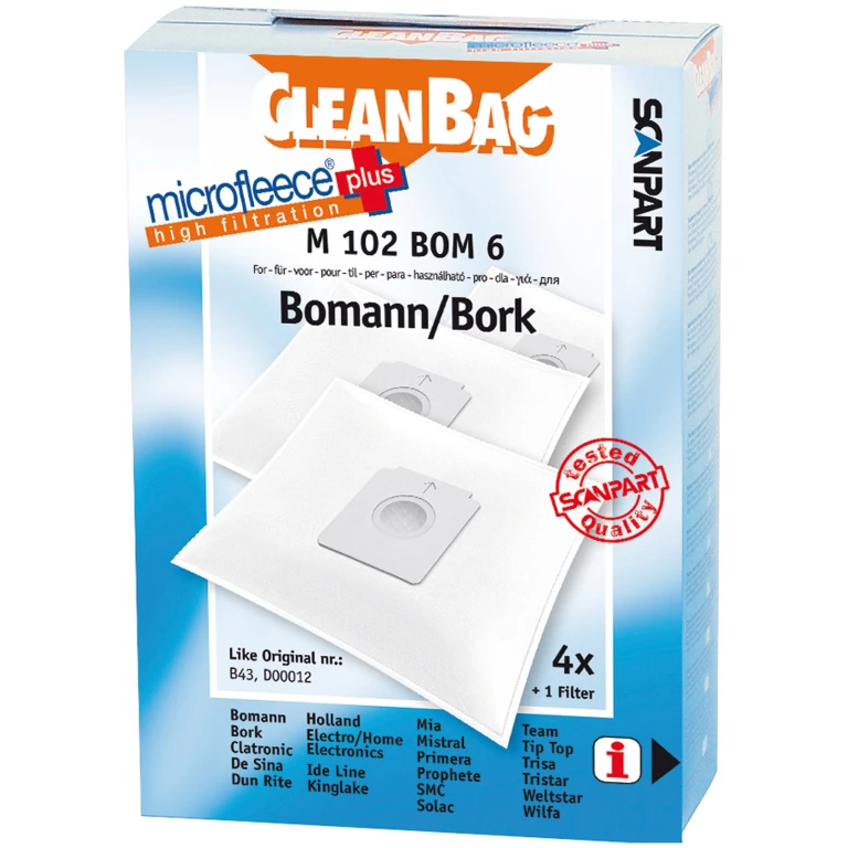 Cleanbag B43 Universele Stofzuigerzakken Fleece - Set van 4