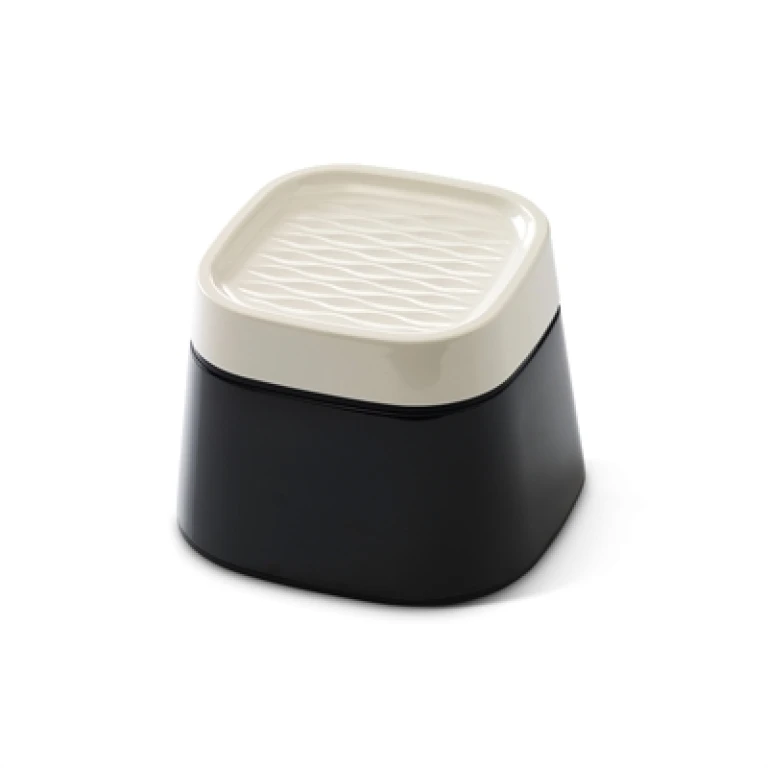 SAVIC Ergo Cube Voerbak voor Katten, Crème/Zwart, 1 stuk