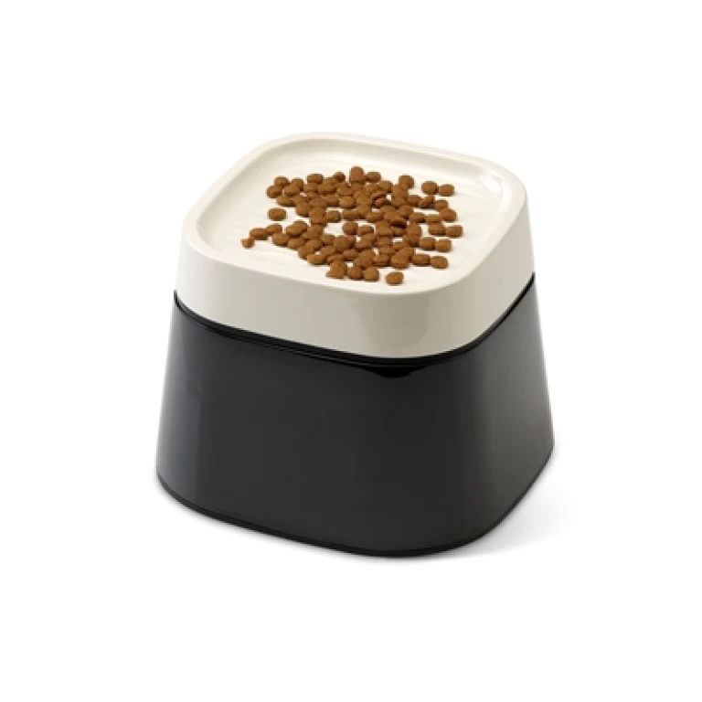 SAVIC Ergo Cube Voerbak voor Katten, Crème/Zwart, 1 stuk