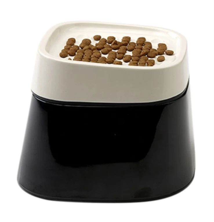 SAVIC Ergo Cube Voerbak voor Katten, Crème/Zwart, 1 stuk