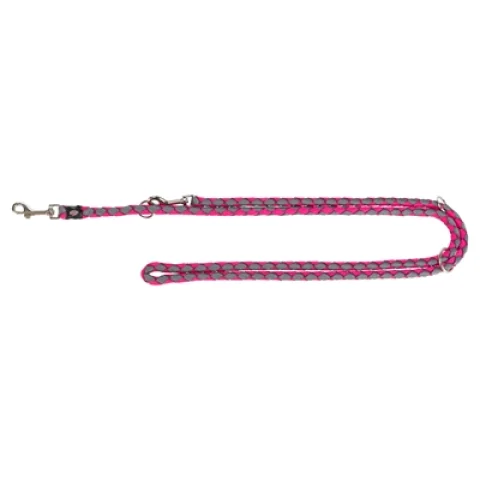 TRIXIE HONDENRIEM CAVO VERSTELBAAR FUCHSIA / GRIJS