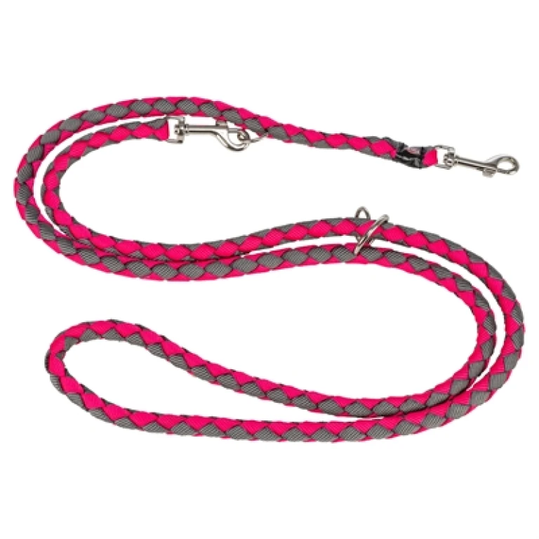 TRIXIE Hondenriem Cavo Verstelbaar Fuchsia/Grijs - 1 stuk