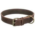 TRIXIE HALSBAND HOND RUSTIC VETLEER DONKERBRUIN