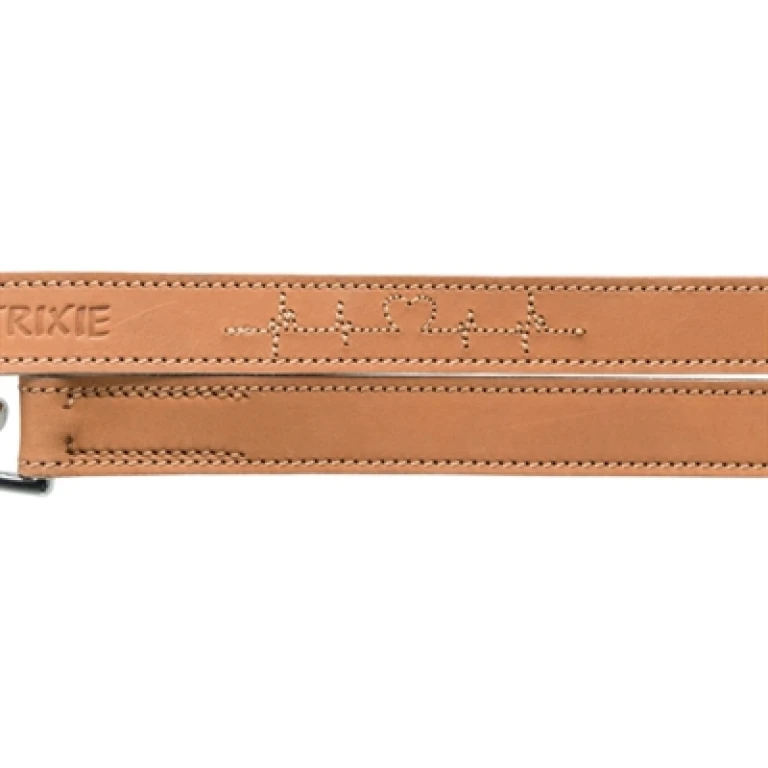 TRIXIE Rustic Heartbeat hondenriem verstelbaar vetleer bruin - 1 stuk