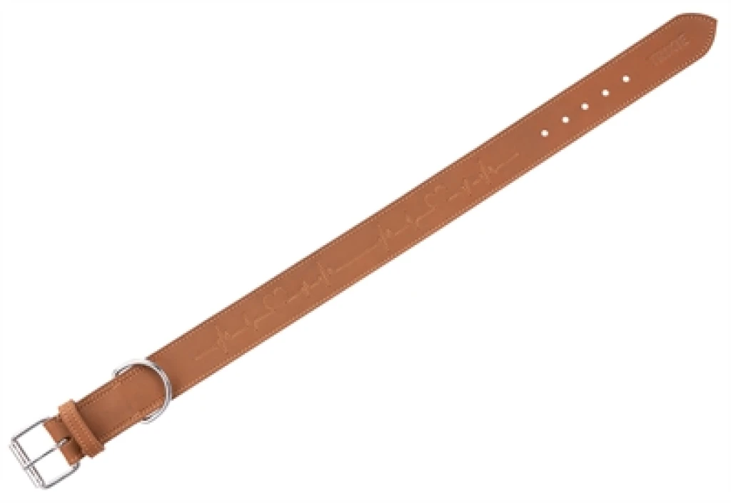 TRIXIE Hondenhalsband Rustic Vetleer Heartbeat Bruin L - 1 stuk
