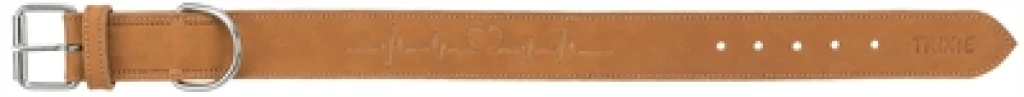 TRIXIE Hondenhalsband Rustic Vetleer Heartbeat Bruin L-XL (1 stuk)