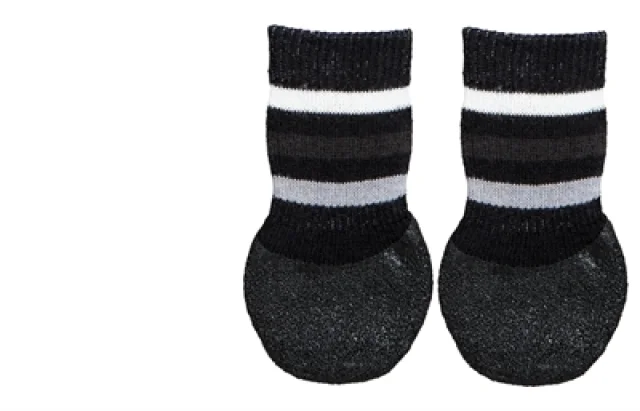 TRIXIE HONDENSOKKEN ANTI-SLIP MET RUBBERLAAG RONDOM ZWART