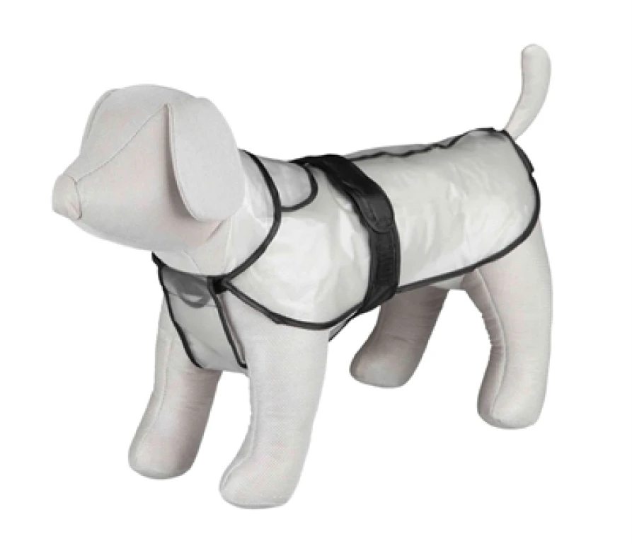 Trixie Regenjas Tarbes Transparant met Zwarte Stroken - 55 cm - 1 stuk