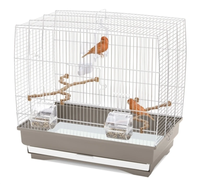 Vogelkooi Taupe/Wit 51x30x48 cm