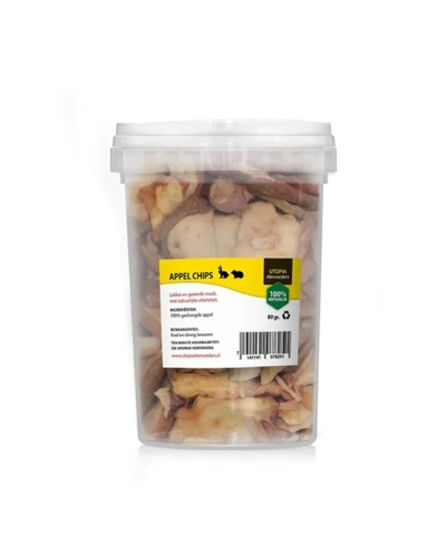Utopia Appel Chips voor Konijnen en Knaagdieren - 1 stuk (80 gr)