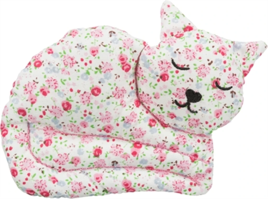 Trixie Stoffen Kat met Valeriaan - Wit met Bloemen - 1 stuk