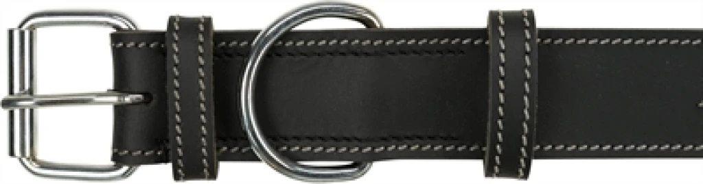 TRIXIE Hondenhalsband Rustic Vetleer Heartbeat Zwart 55-65 cm