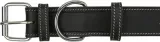 TRIXIE HALSBAND HOND RUSTIC VETLEER HEARTBEAT ZWART