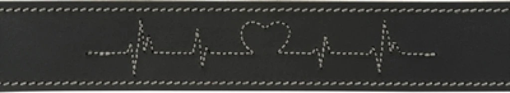 TRIXIE Hondenhalsband Rustic Vetleer Heartbeat Zwart 55-65 cm