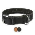 TRIXIE HALSBAND HOND RUSTIC VETLEER HEARTBEAT ZWART