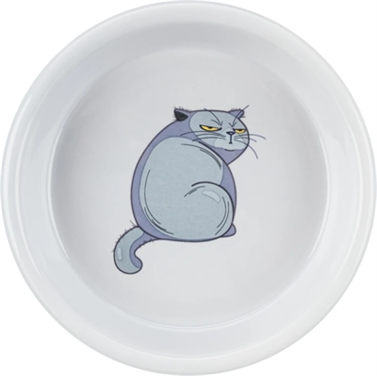TRIXIE Voer- en drinkbak Boze Kat Grijs - 1 stuk