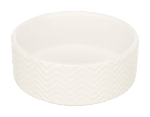 TRIXIE VOERBAK / DRINKBAK WAVE KERAMIEK WIT