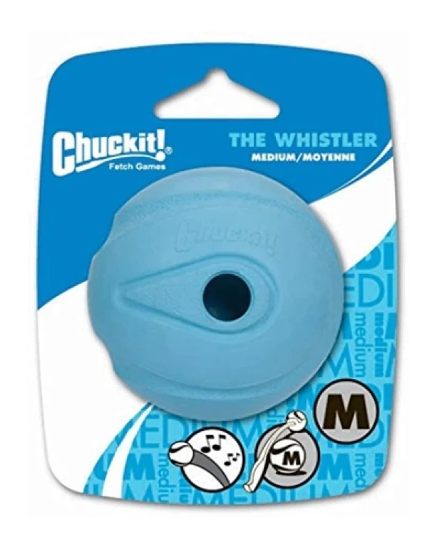 Chuckit The Whistler Fluitende Hondenspeelbal - M - 6 cm - 1 stuk