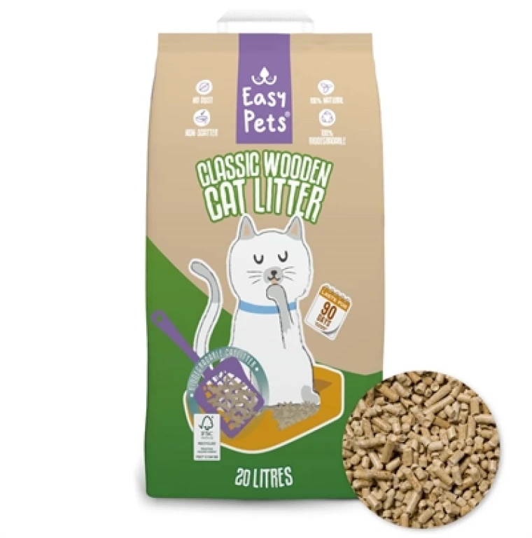 Easypets Kattenbakvulling Biodegradable Classic Houtkorrels 20 liter
