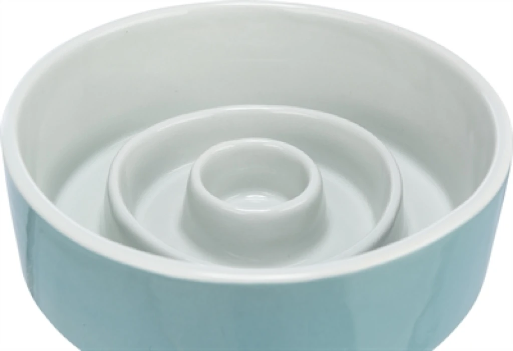 TRIXIE Slowfeeding Voerbak voor Hond Keramiek Grijs/Blauw - 1 stuk