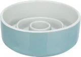 TRIXIE VOERBAK SLOWFEEDING KERAMIEK GRIJS / BLAUW