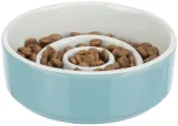 TRIXIE VOERBAK SLOWFEEDING KERAMIEK GRIJS / BLAUW