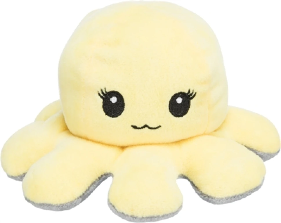 Knuffel Octopus Grijs/Geel 19 cm - 1 stuk