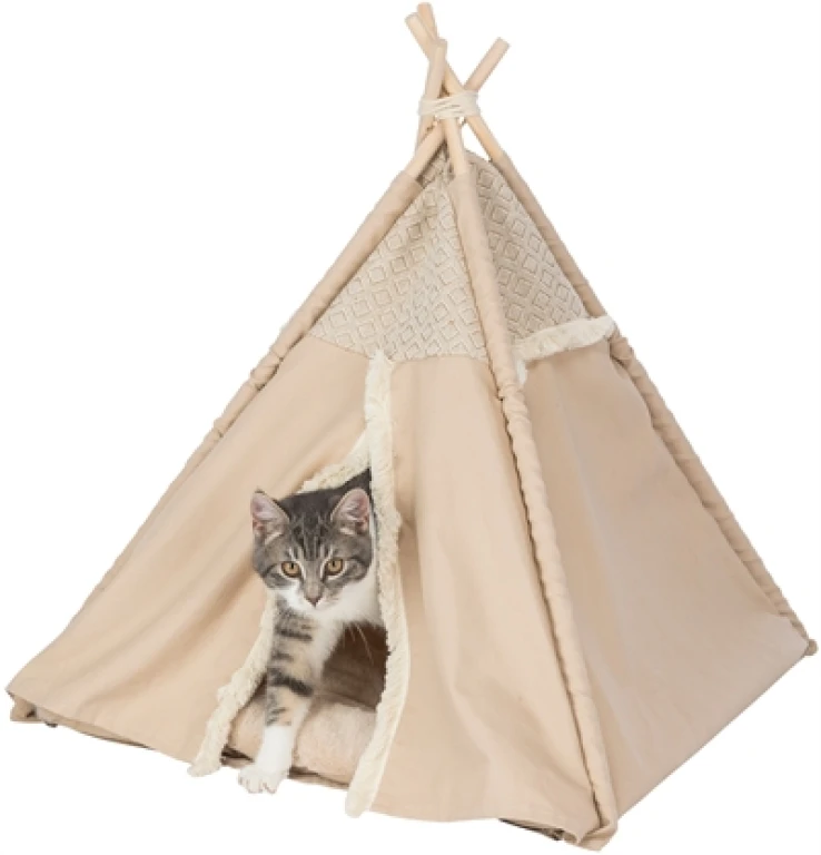 TRIXIE Kattenmand Tipi Boho Beige - 55x55x65 cm - 1 stuk