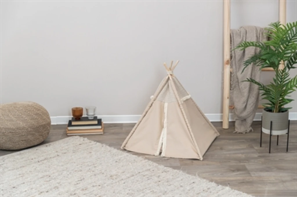 TRIXIE Kattenmand Tipi Boho Beige - 55x55x65 cm - 1 stuk