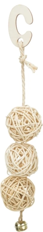TRIXIE vogel speelgoed set van 3 rotanballen met bel - 24 cm