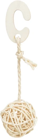 TRIXIE 3 ROTAN BALLEN MET BEL AAN TOUW NATUREL