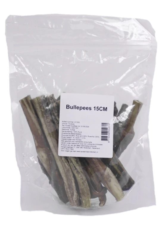 Hondensnacks Bullepees Rund 15 cm - set van 10 stuks