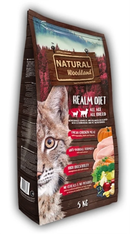 Natural Woodland Realm Diet Kat Droogvoer met Kip - 5 kg