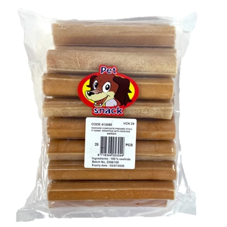 Hondensnacks Geperste Staaf met Zalm 12,5 cm - Set van 25 stuks
