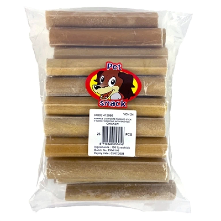 Hondensnack Geperste Staaf met Kip 12,5 cm - set van 25 stuks