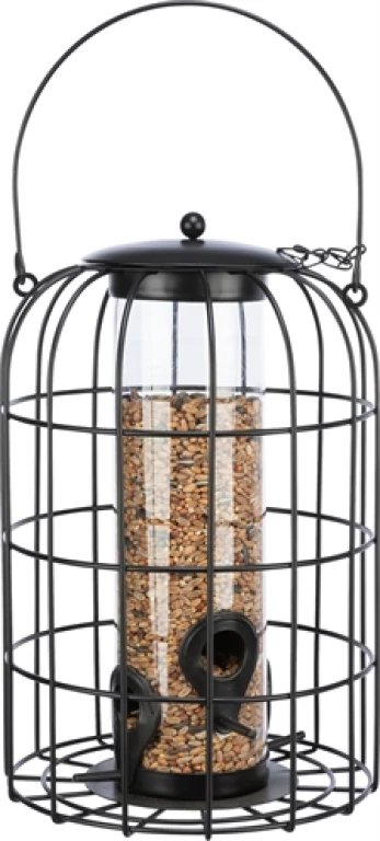 TRIXIE Voerdispenser voor Vogels met Gaasbescherming - Zwart - 1 stuk